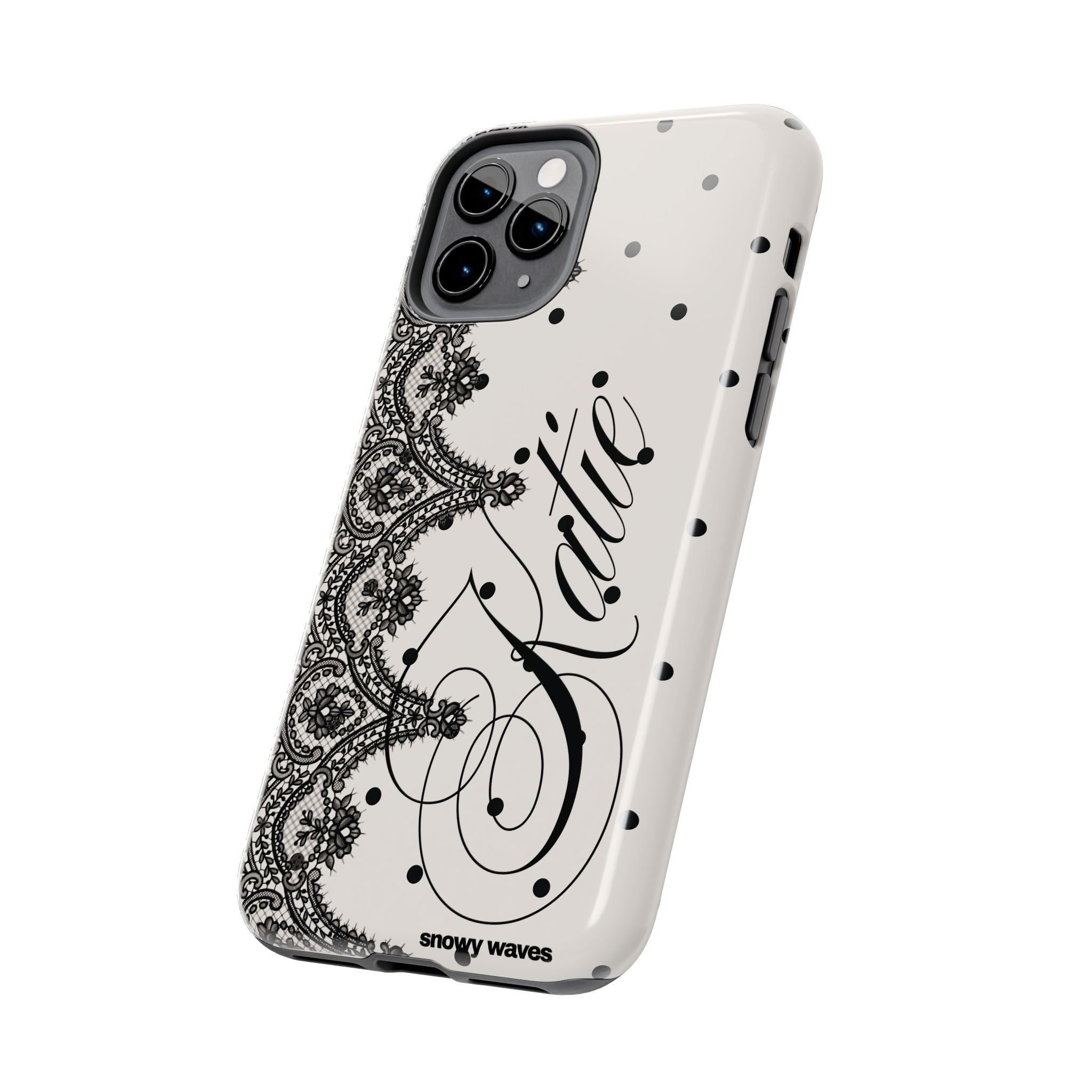 Custom Lace Polka Dot Tough Phone Case