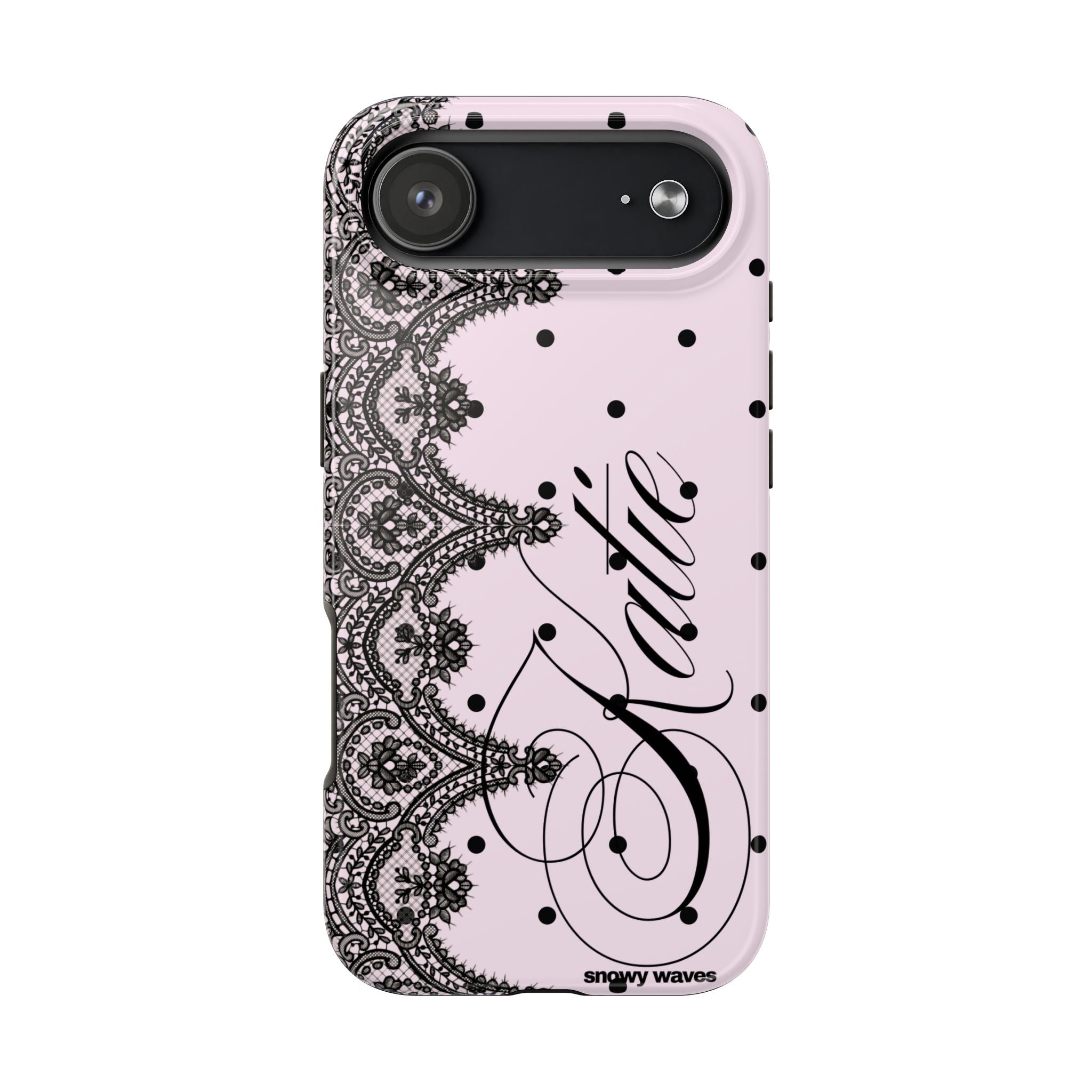 Custom Lace Pink Polka Dot Phone Case
