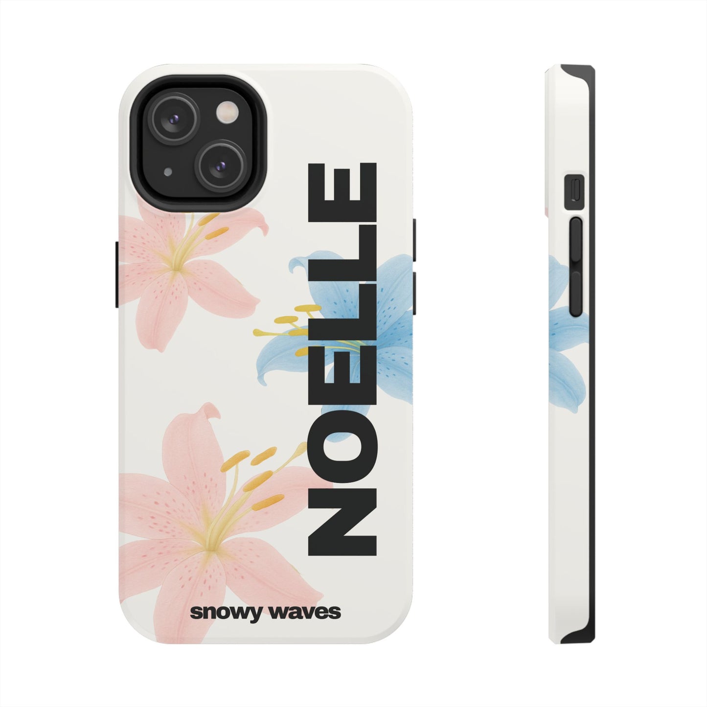 Custom Pink and Blue Tiger Lily Phone Case