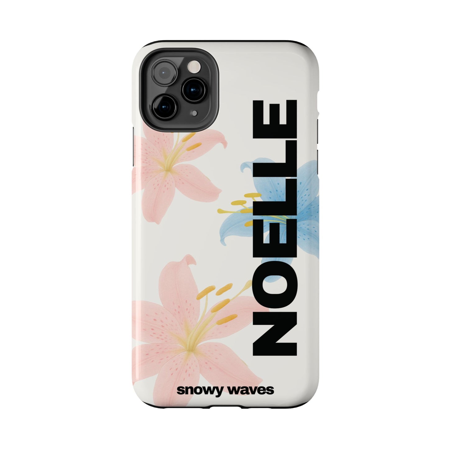 Custom Pink and Blue Tiger Lily Phone Case