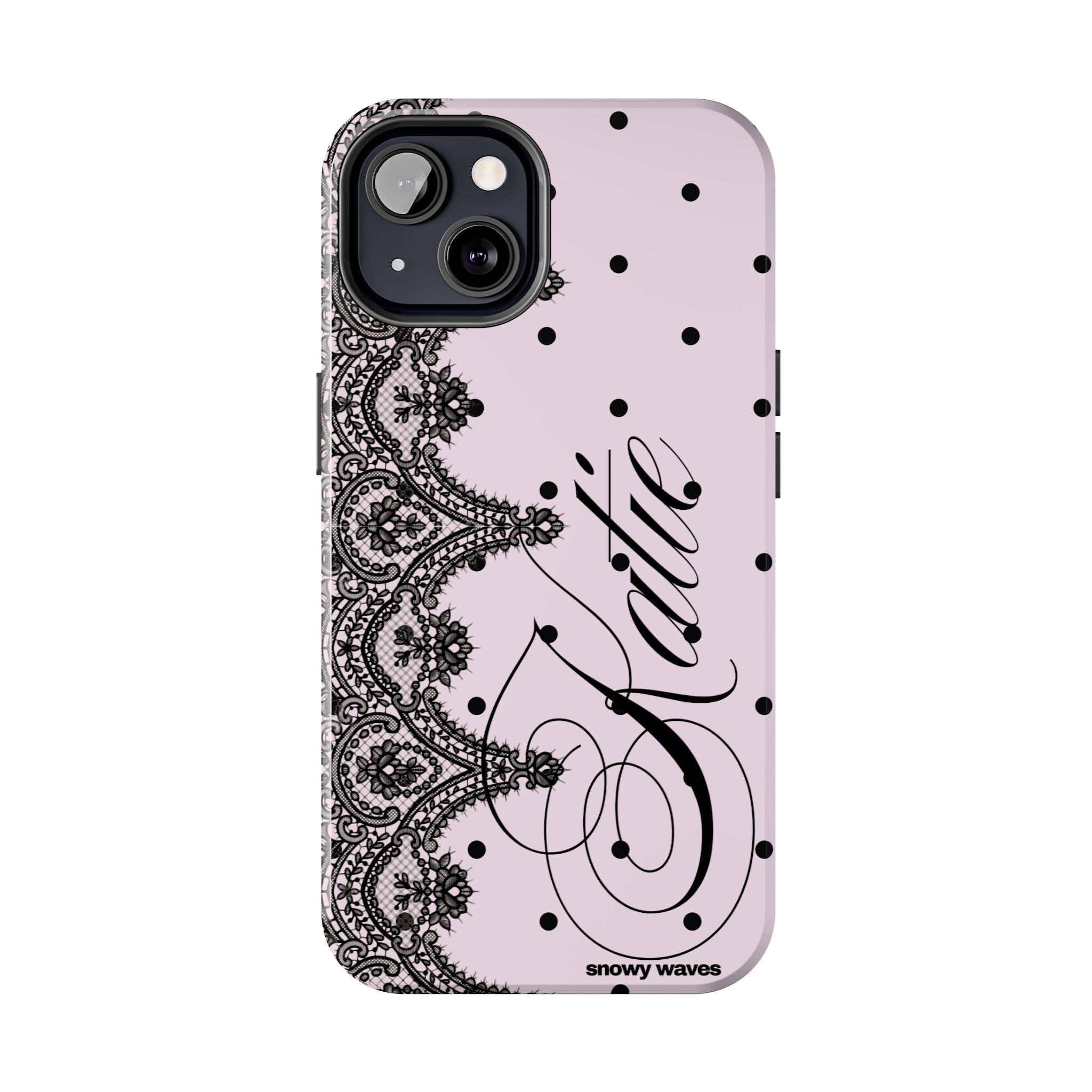 Custom Lace Pink Polka Dot Phone Case