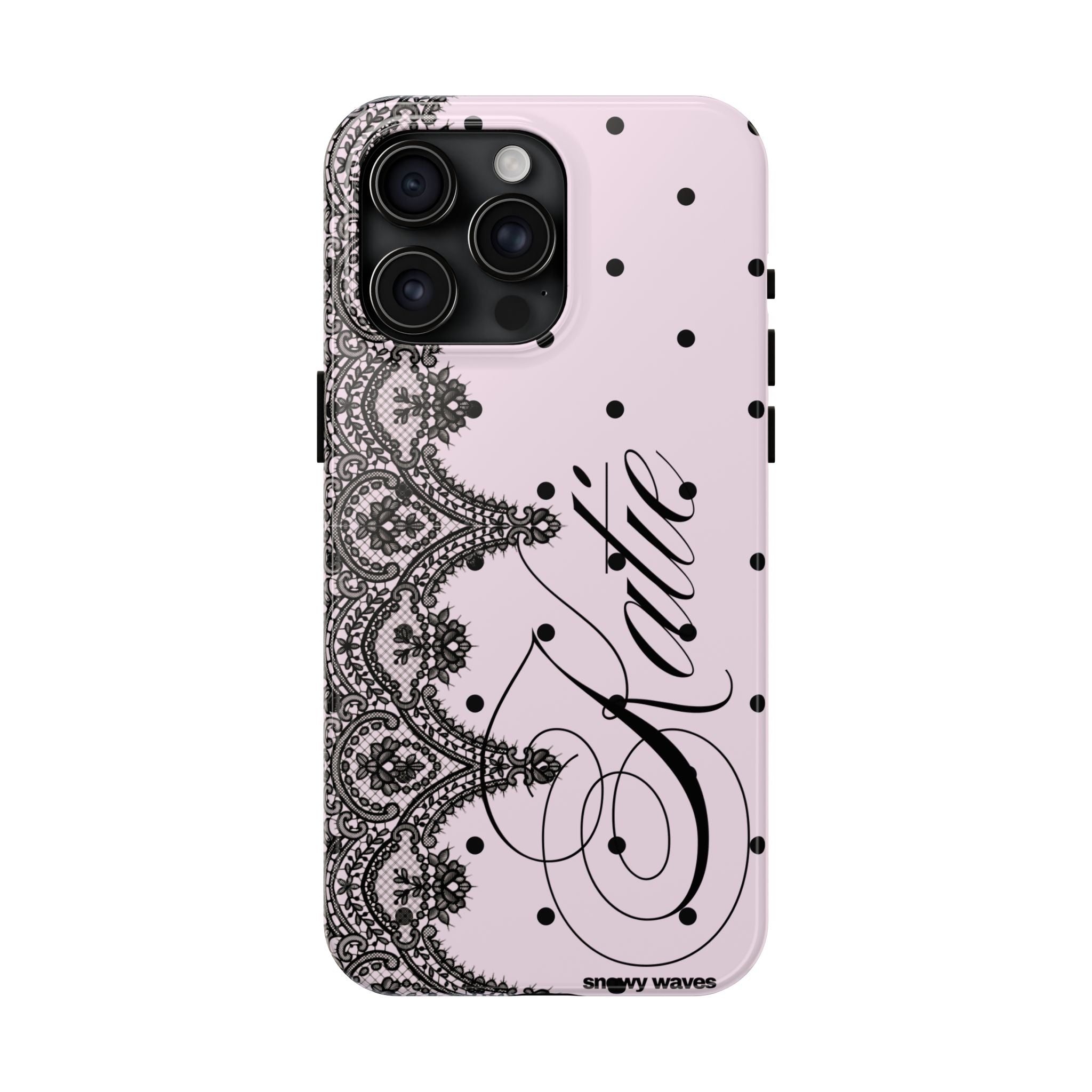 Custom Lace Pink Polka Dot Phone Case