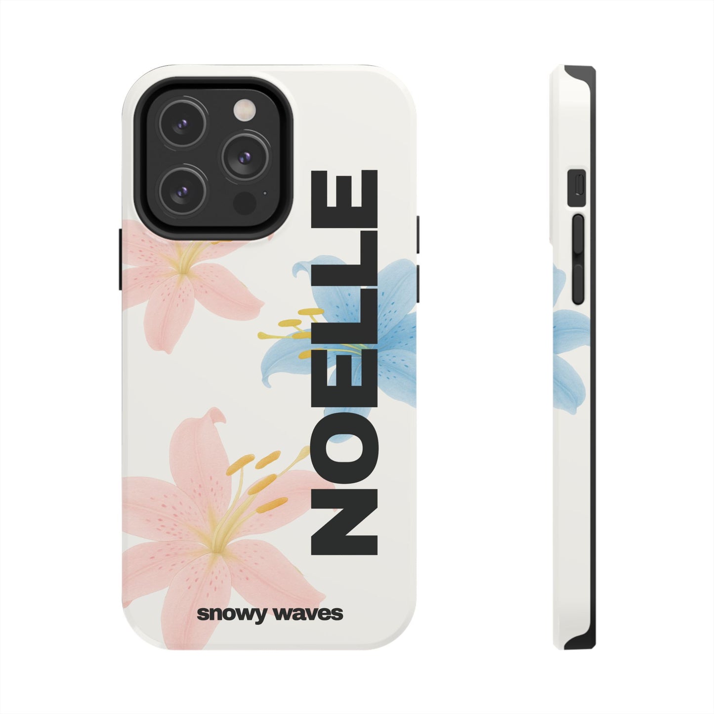 Custom Pink and Blue Tiger Lily Phone Case