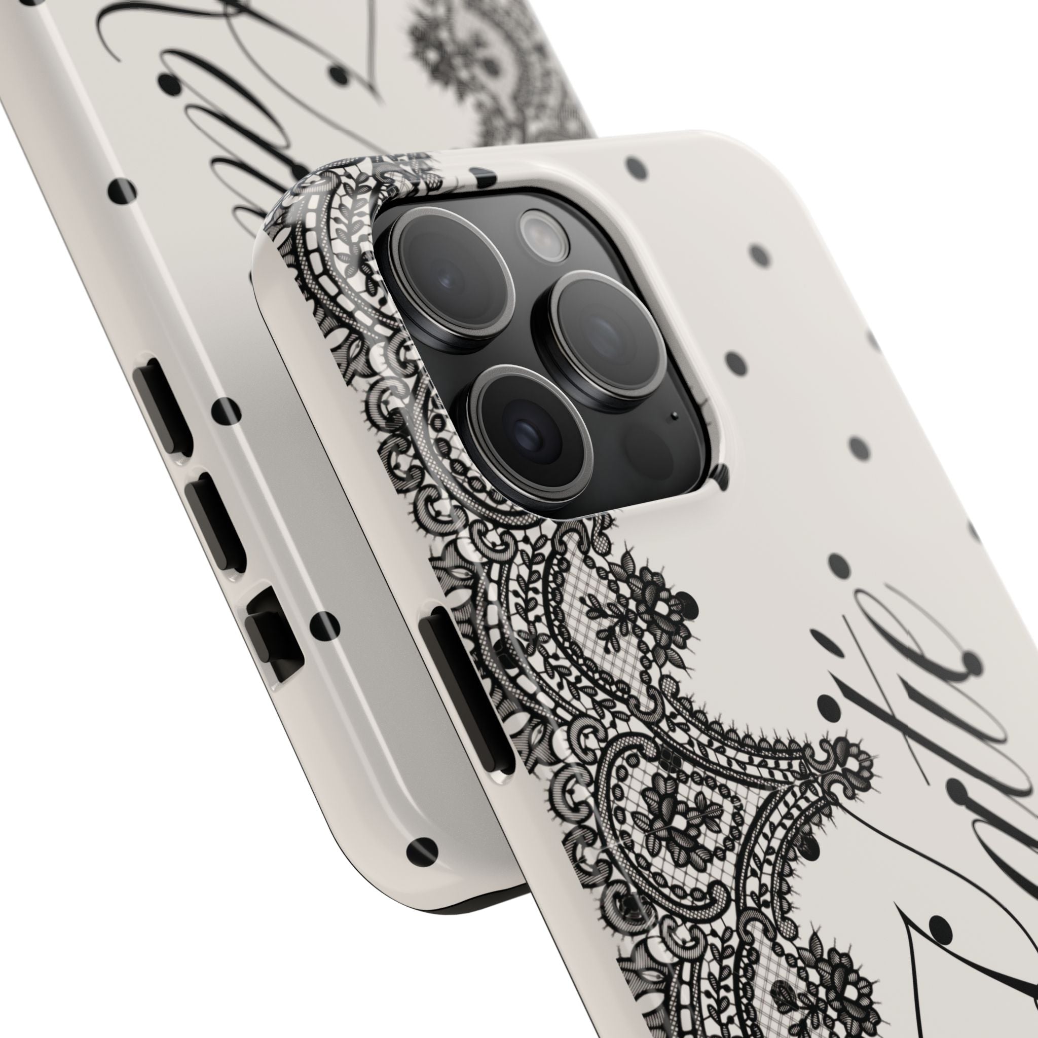 Custom Lace Polka Dot Tough Phone Case