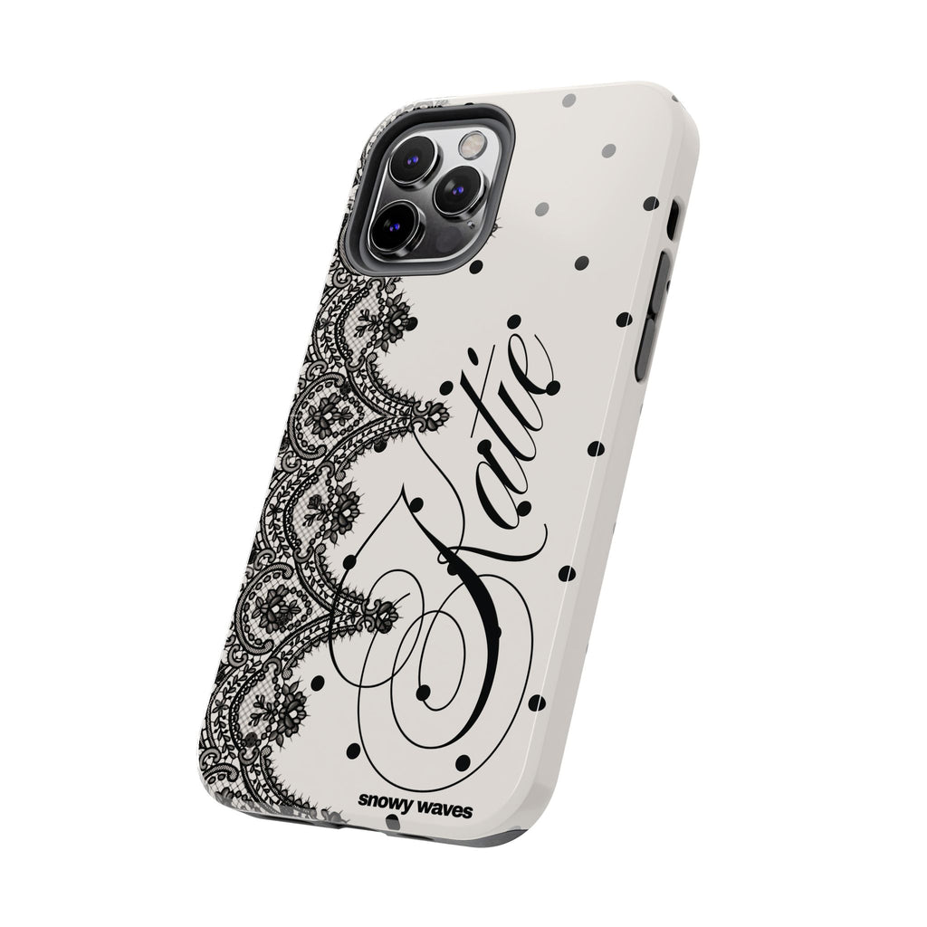 Custom Lace Polka Dot Tough Phone Case
