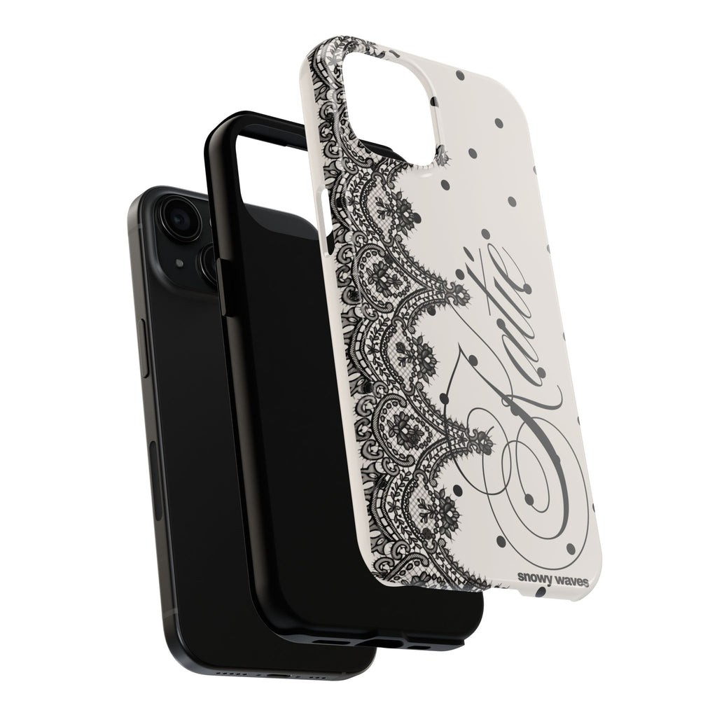 Custom Lace Polka Dot Tough Phone Case