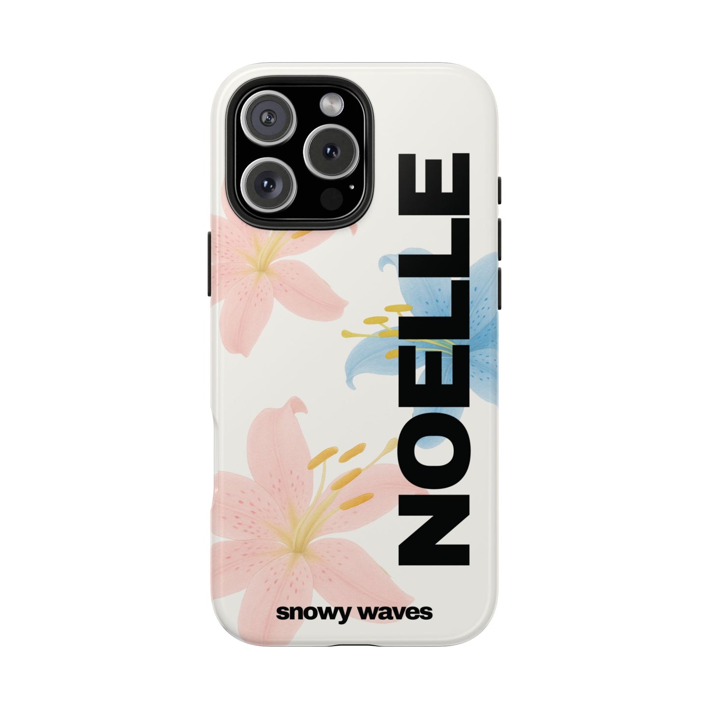 Custom Pink and Blue Tiger Lily Phone Case