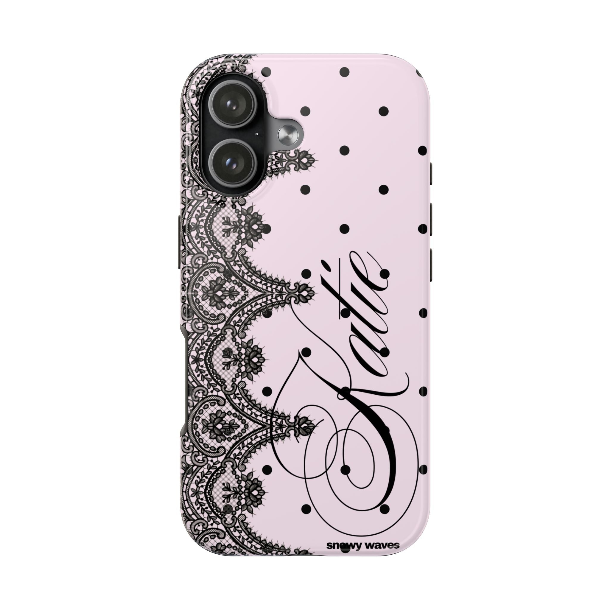 Custom Lace Pink Polka Dot Phone Case