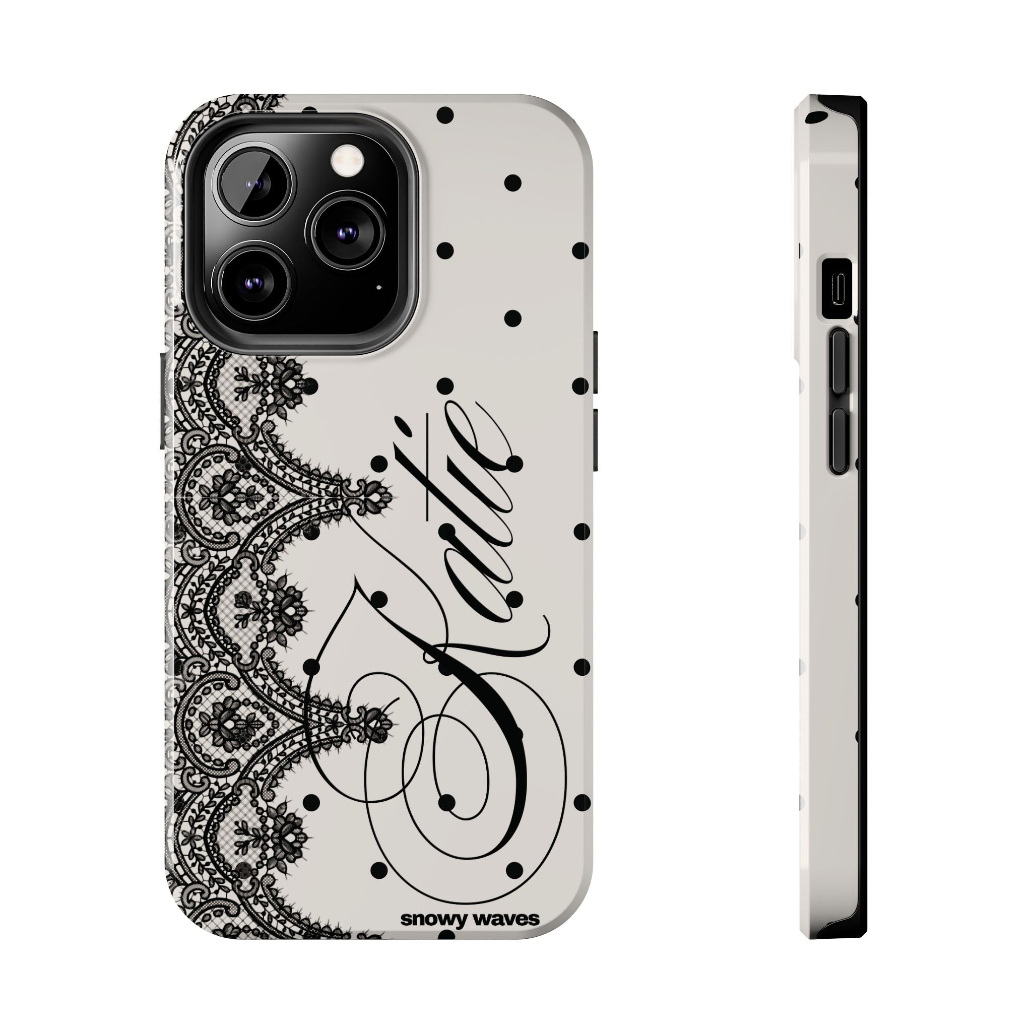 Custom Lace Polka Dot Tough Phone Case