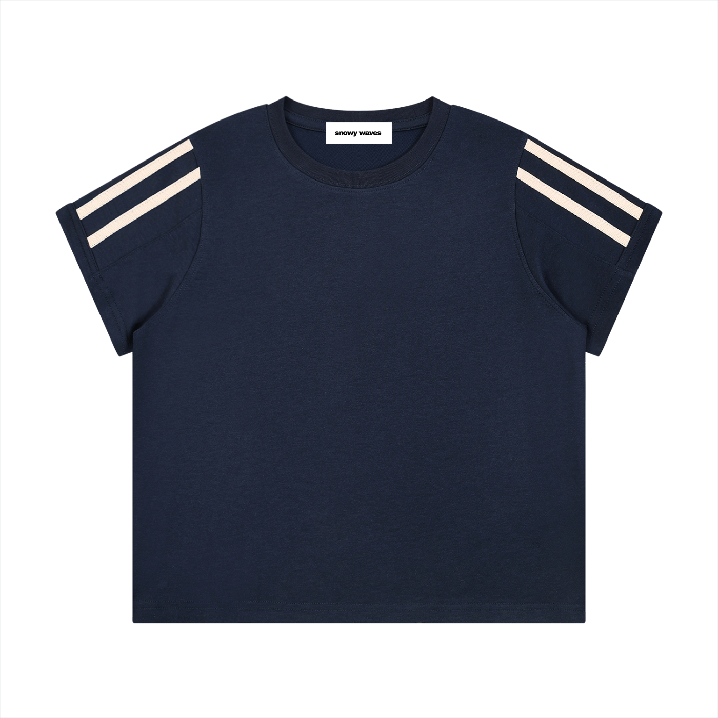 Women's Navy Blue Varsity Stripe T-Shirt