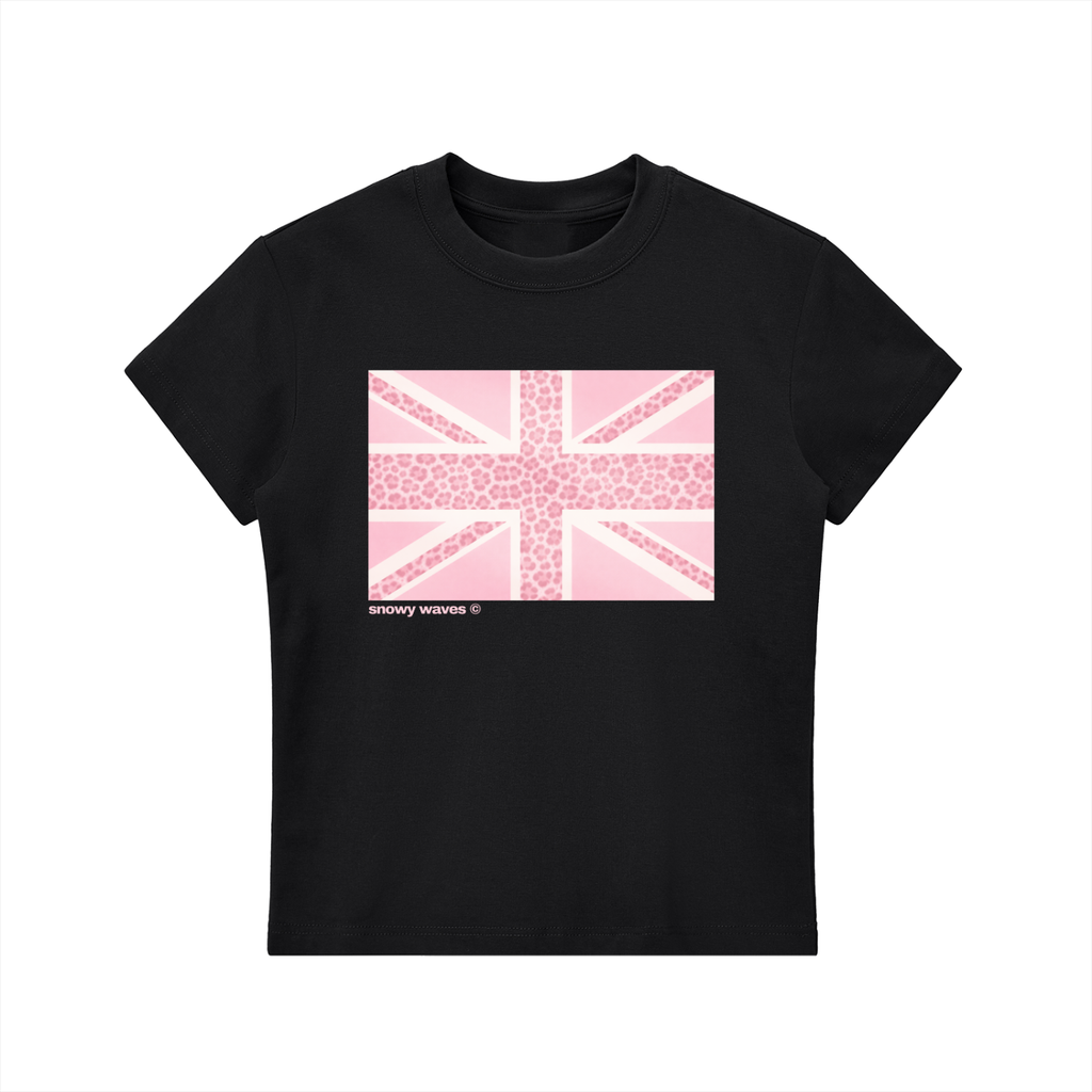 Pink and Leopard UK Flag Baby Tee
