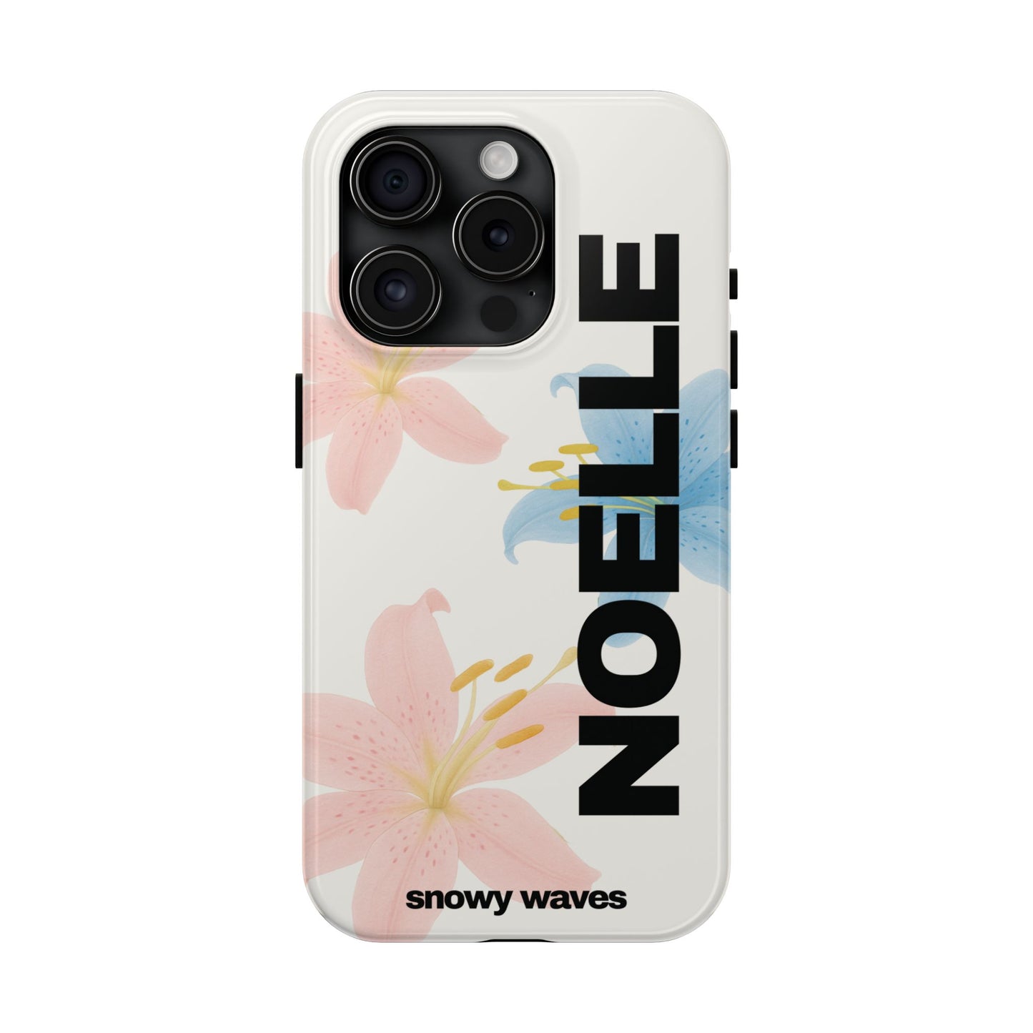 Custom Pink and Blue Tiger Lily Phone Case