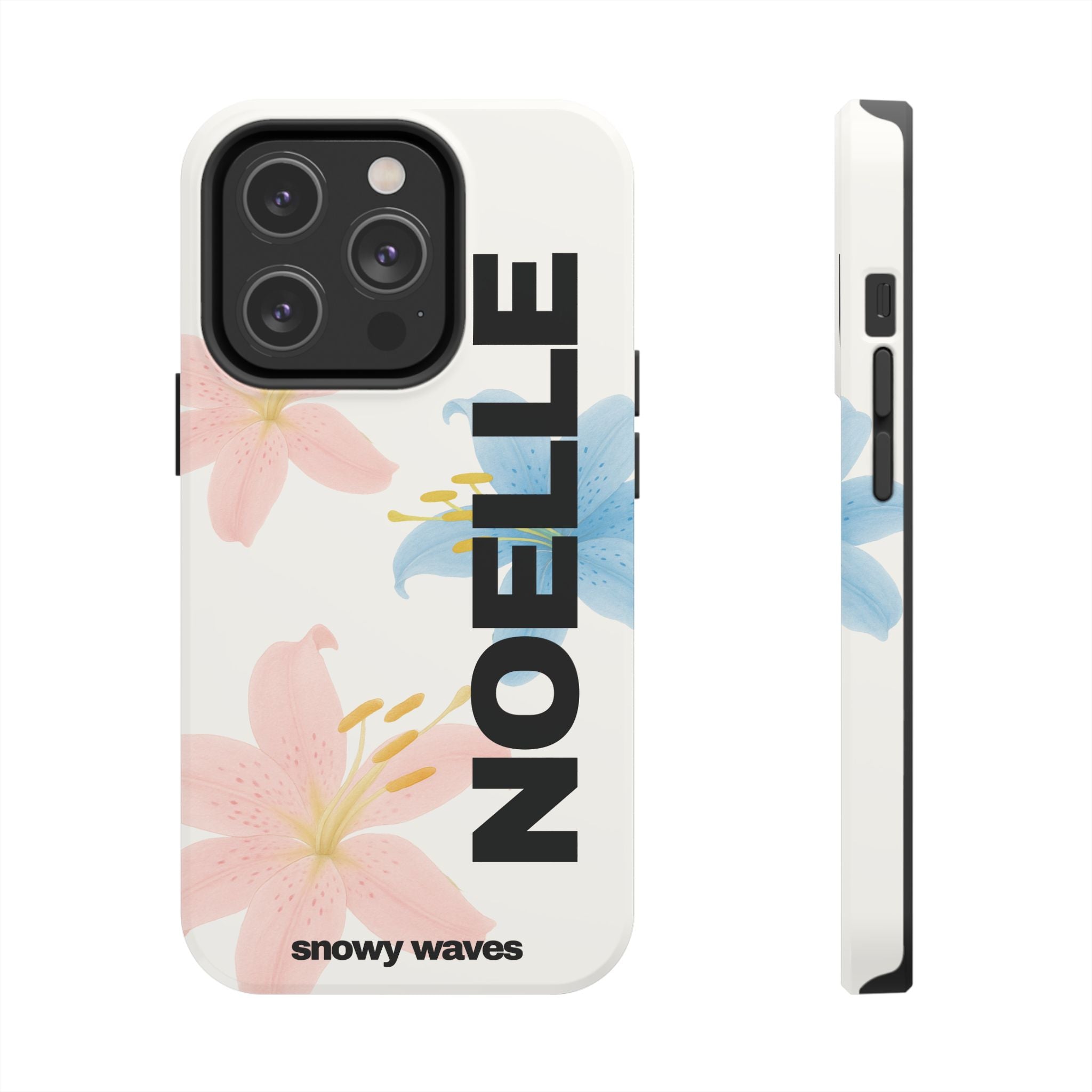 Custom Pink and Blue Tiger Lily Phone Case