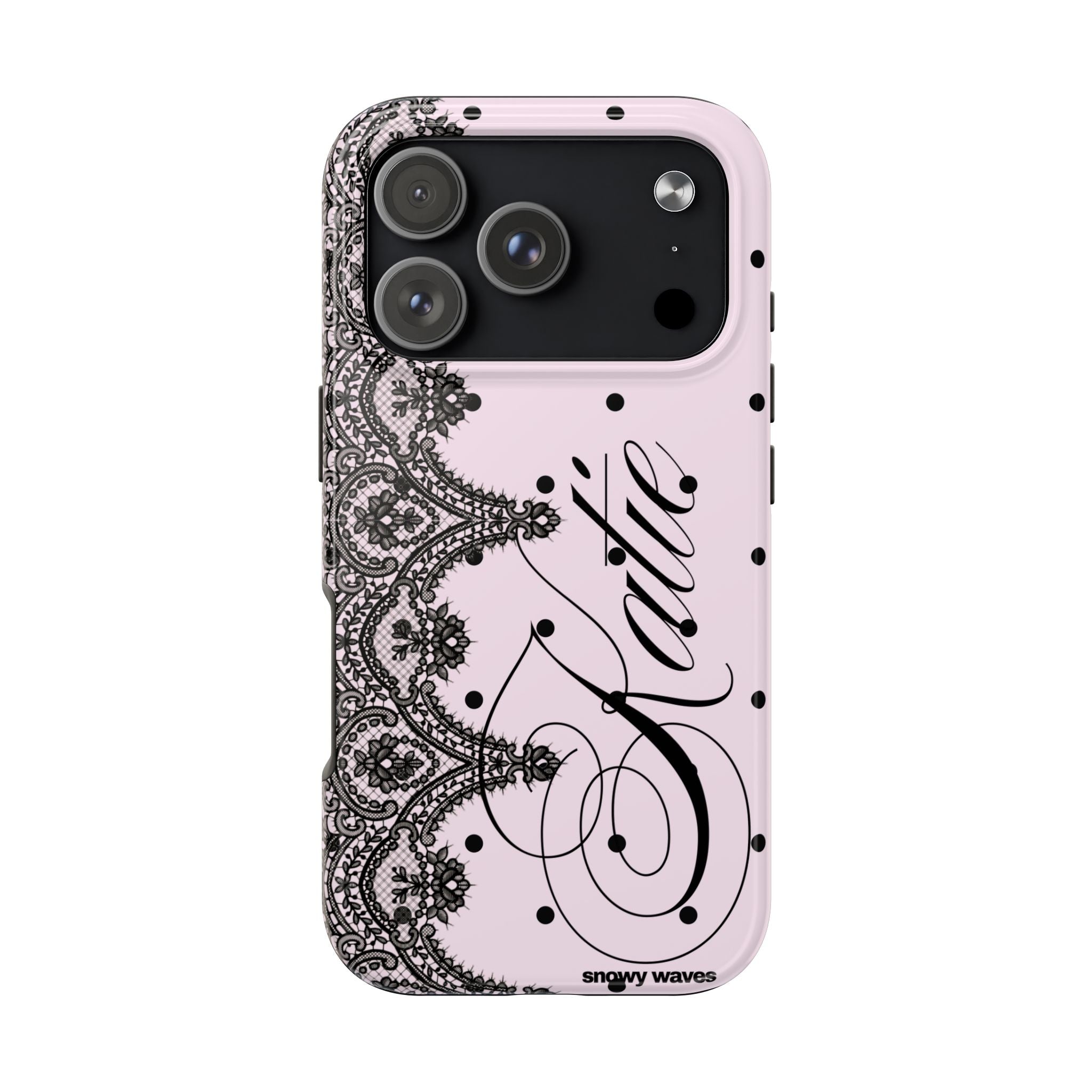 Custom Lace Pink Polka Dot Phone Case