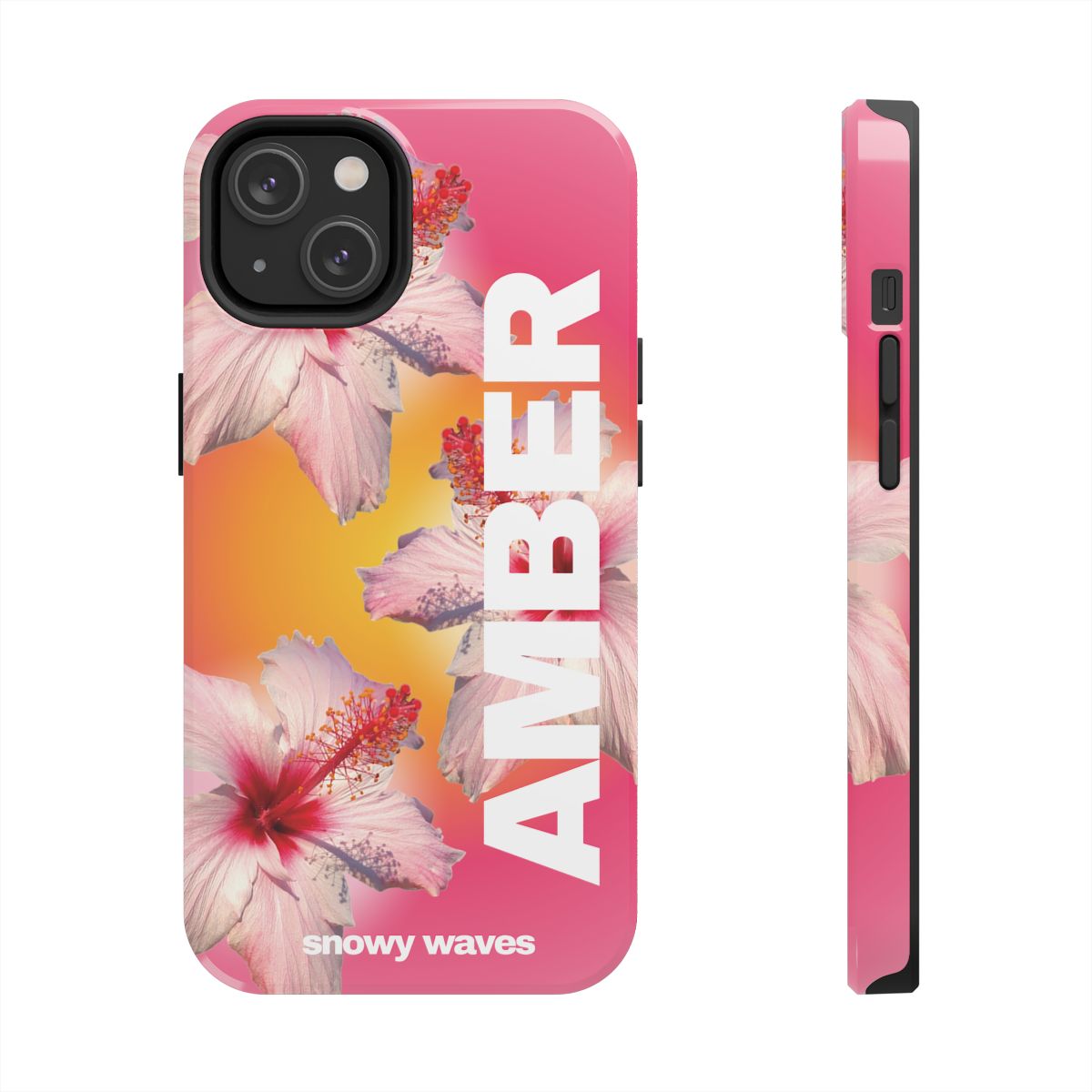 Custom Pink Hibiscus Phone Case