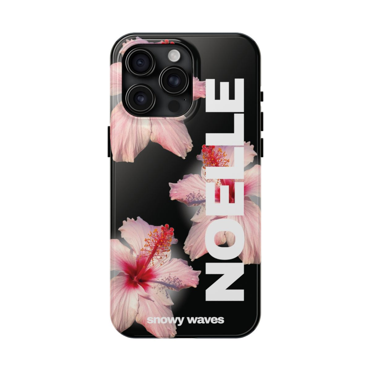 Custom Black Hibiscus Phone Case