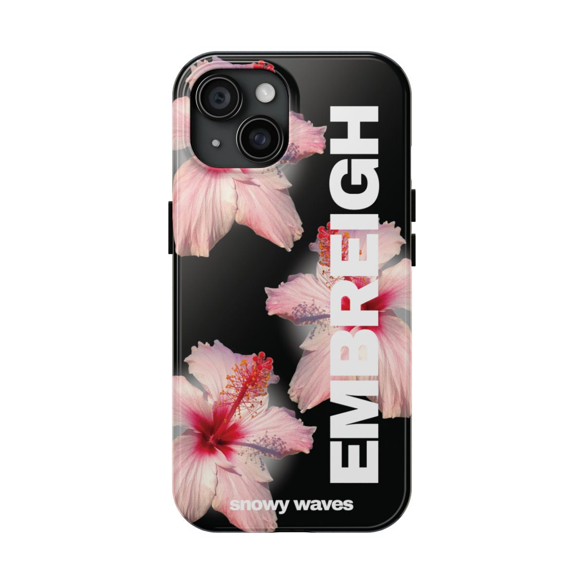 Custom Black Hibiscus Phone Case