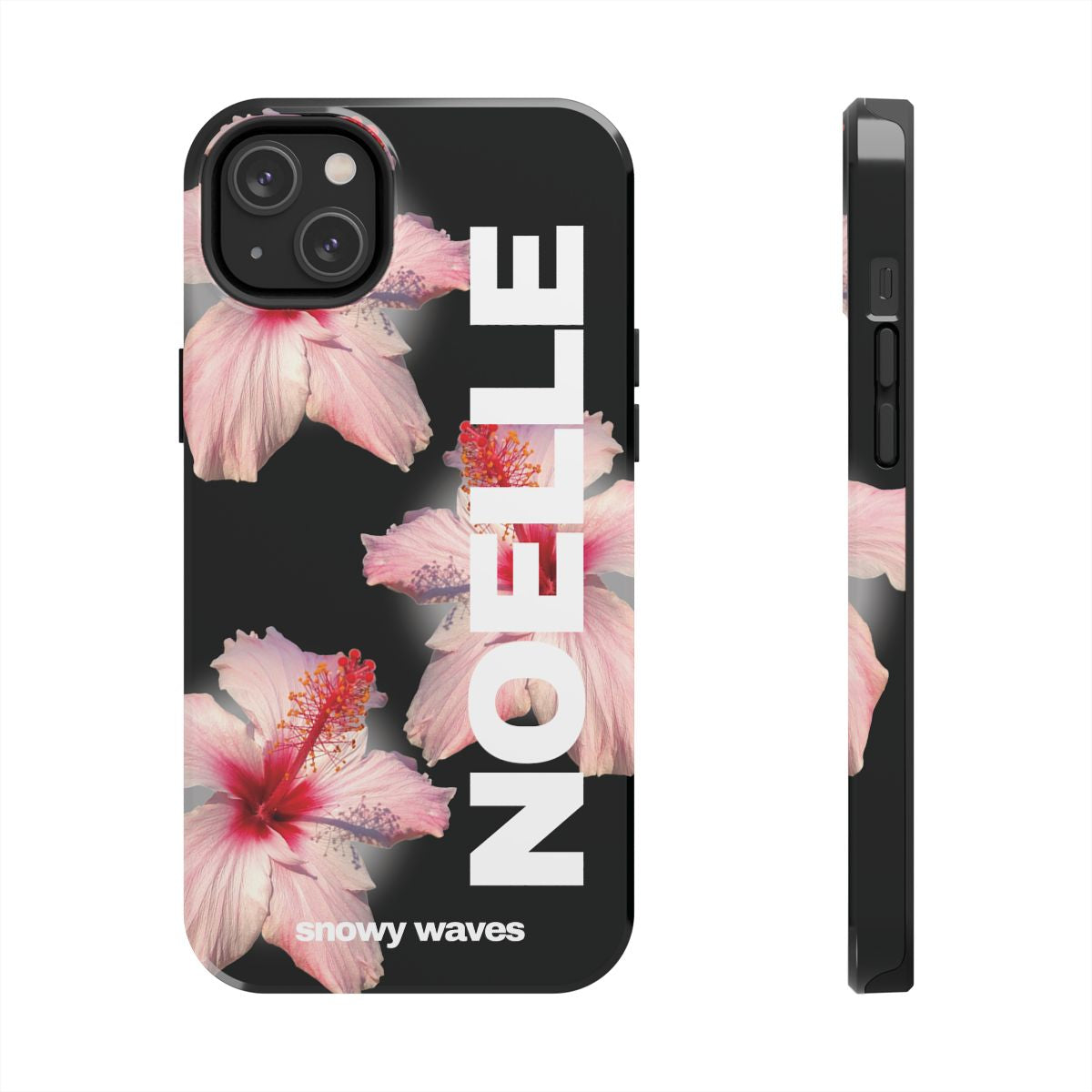 Custom Black Hibiscus Phone Case