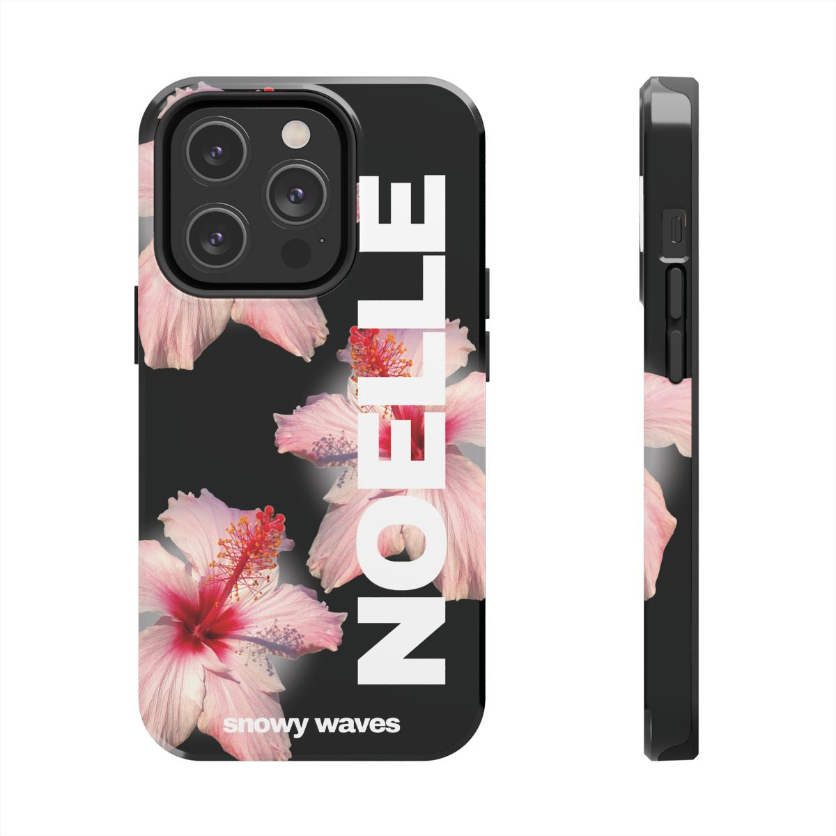 Custom Black Hibiscus Phone Case