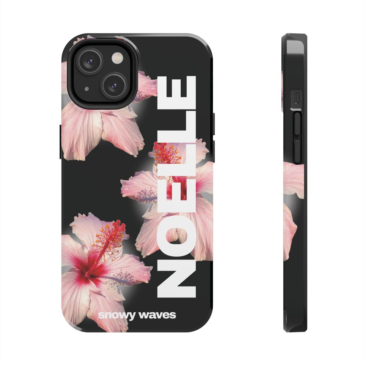 Custom Black Hibiscus Phone Case