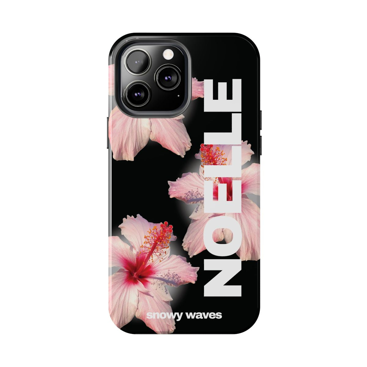 Custom Black Hibiscus Phone Case