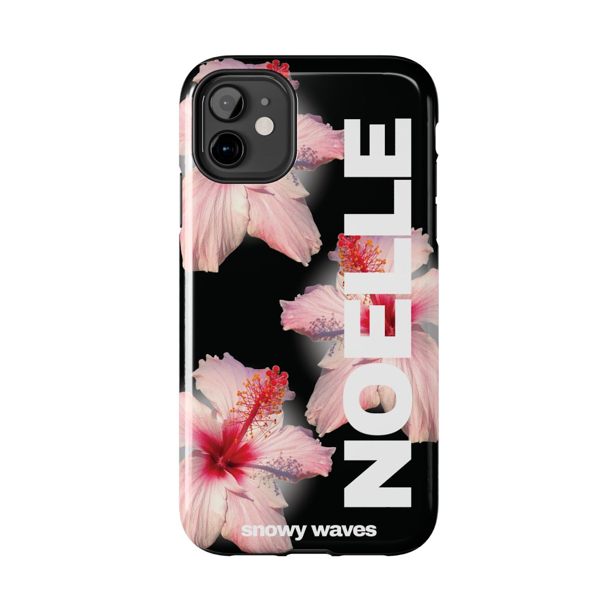 Custom Black Hibiscus Phone Case