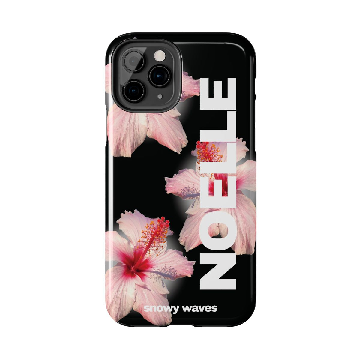 Custom Black Hibiscus Phone Case