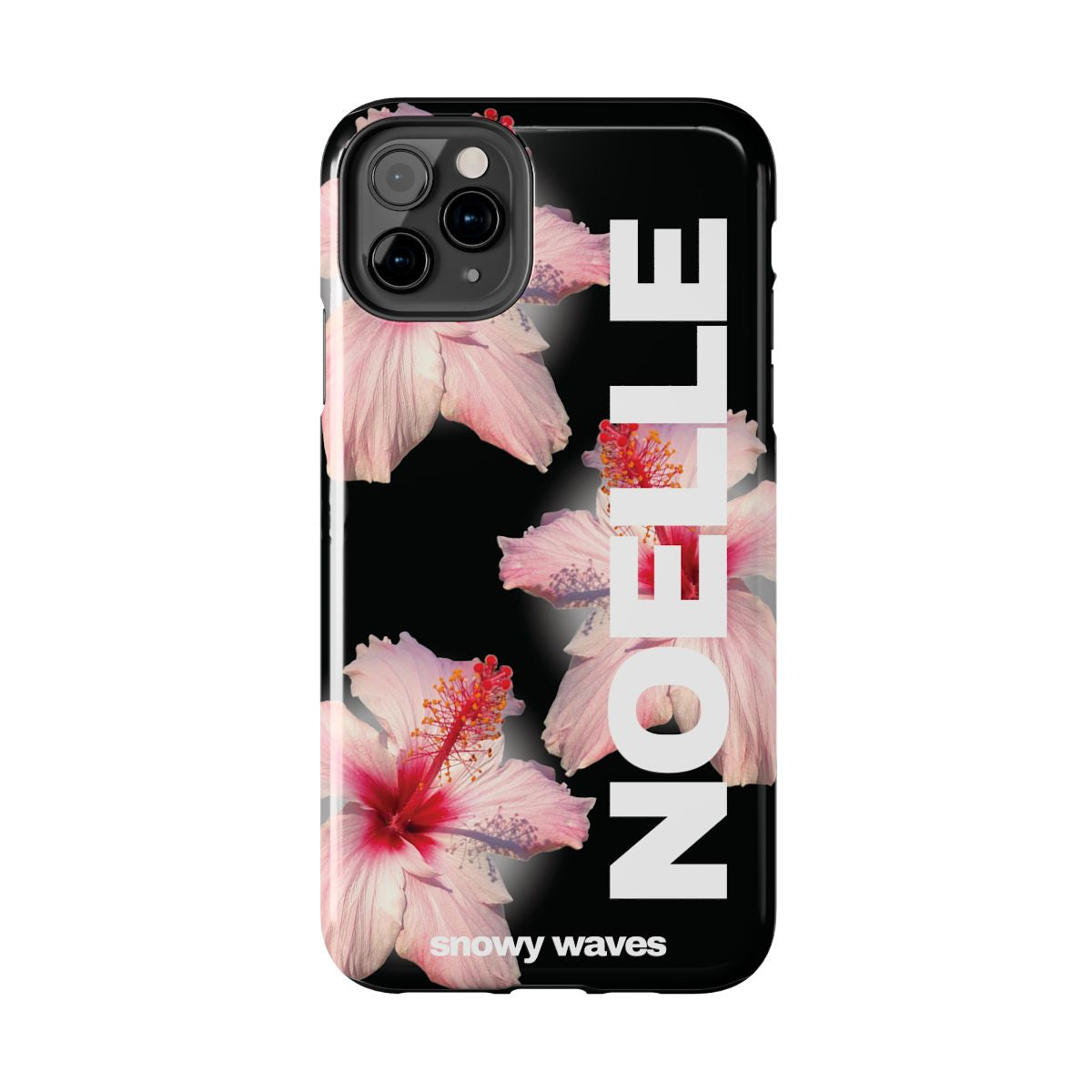 Custom Black Hibiscus Phone Case