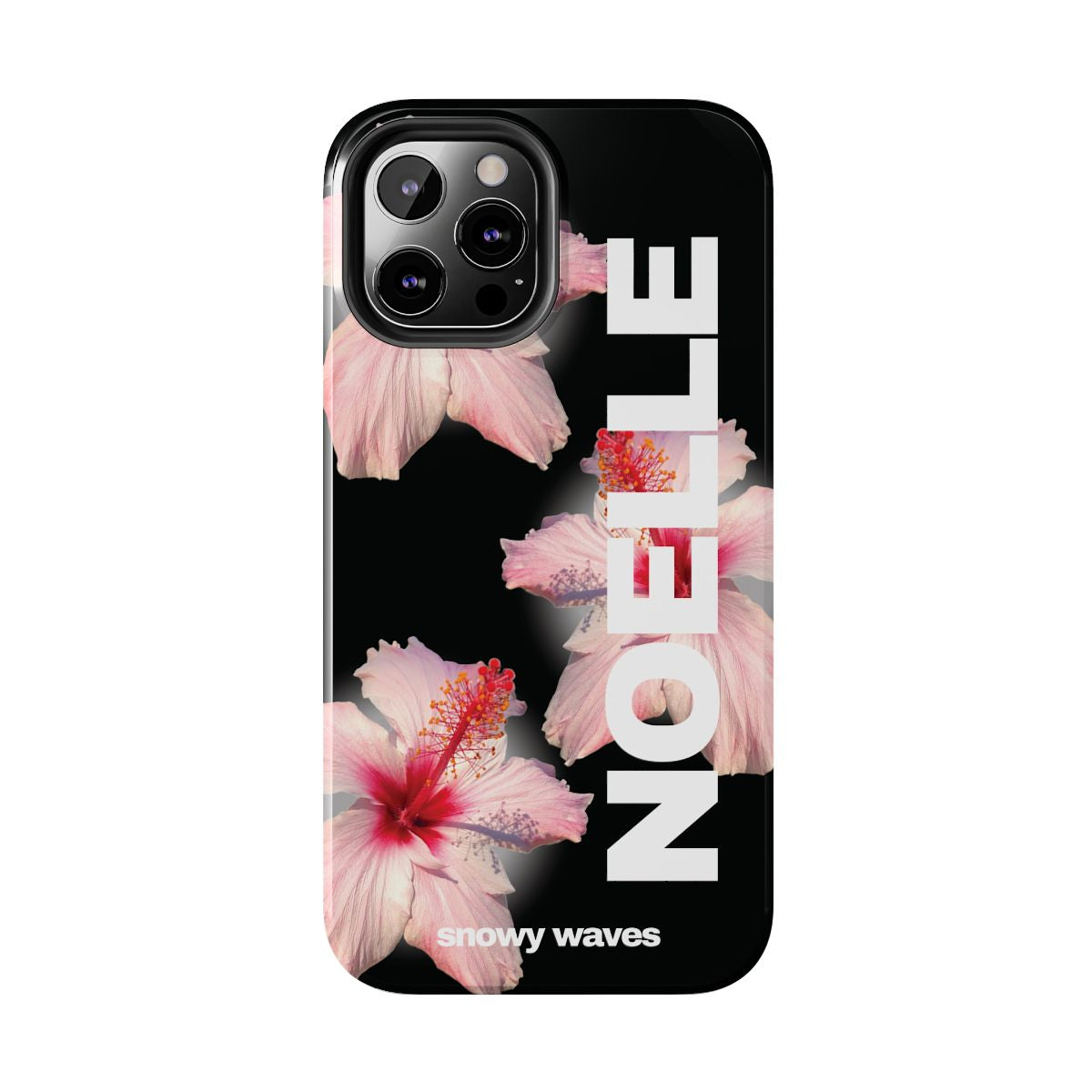 Custom Black Hibiscus Phone Case