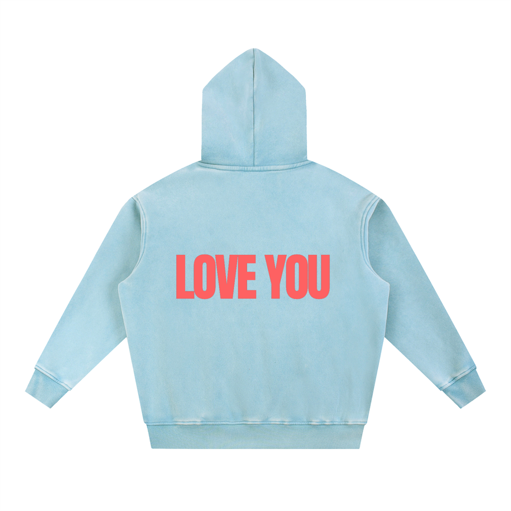Snow Wash Fleece Oversize Hoodie