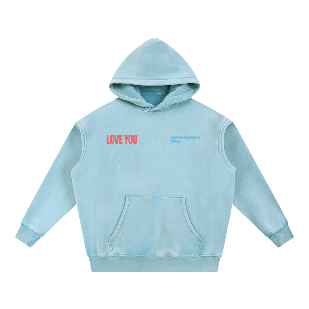 Snow Wash Fleece Oversize Hoodie